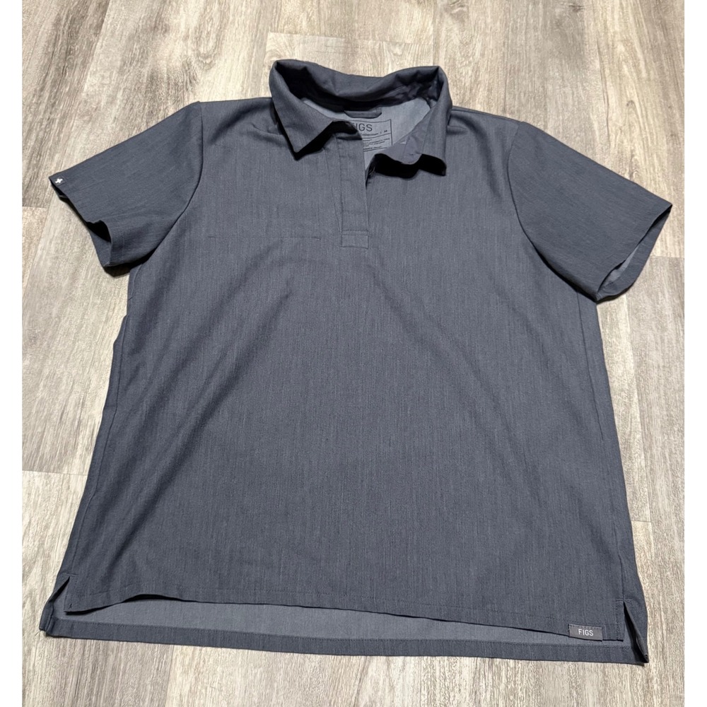 FIGS Technical‎ Collection Polo Shirt Mens Medium Gray Short Sleeve